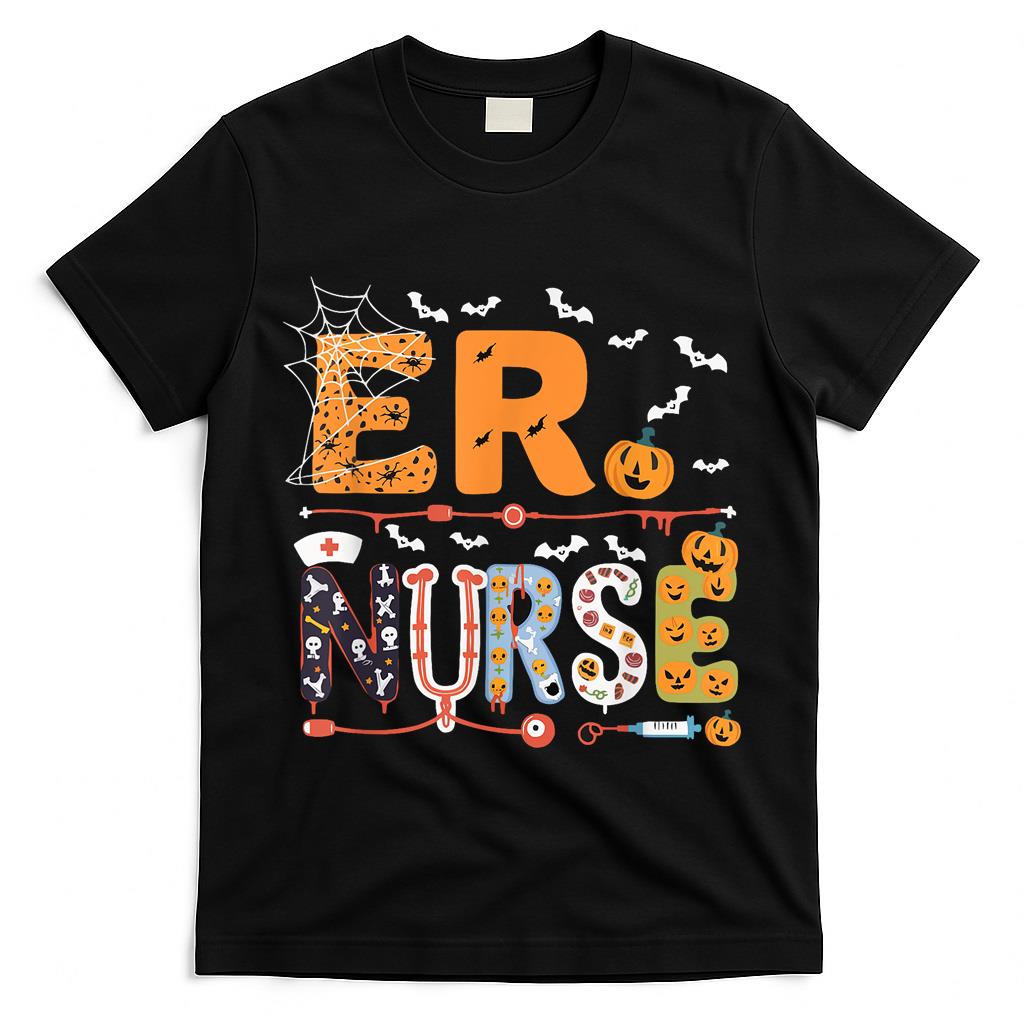 ER Nurse Halloween Emergency Room Nursing Trick Or Treat T-Shirt