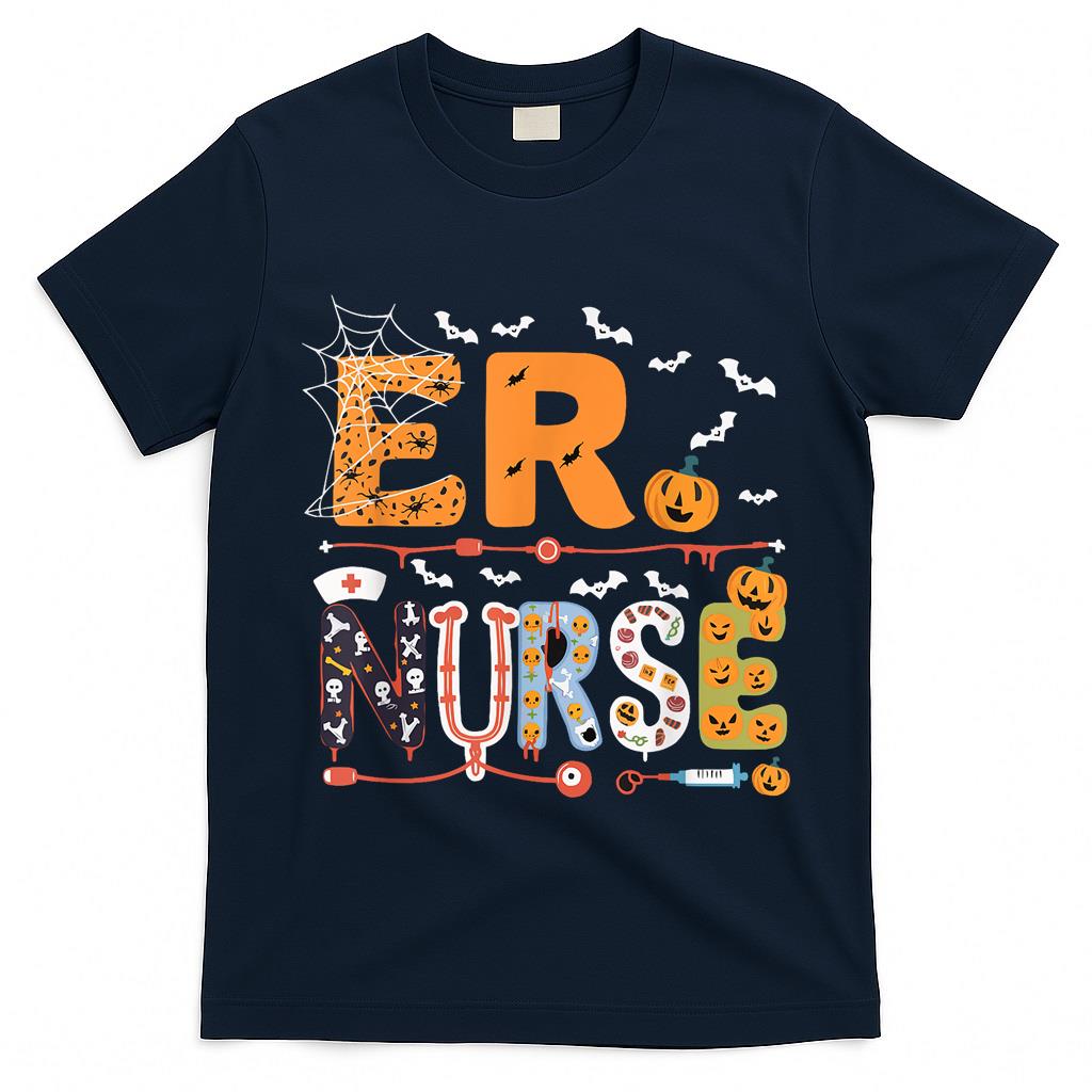 ER Nurse Halloween Emergency Room Nursing Trick Or Treat T-Shirt