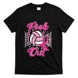 Pink Out Volleyball Breast Cancer Awareness Support Ribbon T-Shirt