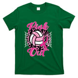 Pink Out Volleyball Breast Cancer Awareness Support Ribbon T-Shirt