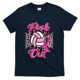 Pink Out Volleyball Breast Cancer Awareness Support Ribbon T-Shirt