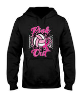 Pink Out Volleyball Breast Cancer Awareness Support Ribbon T-Shirt