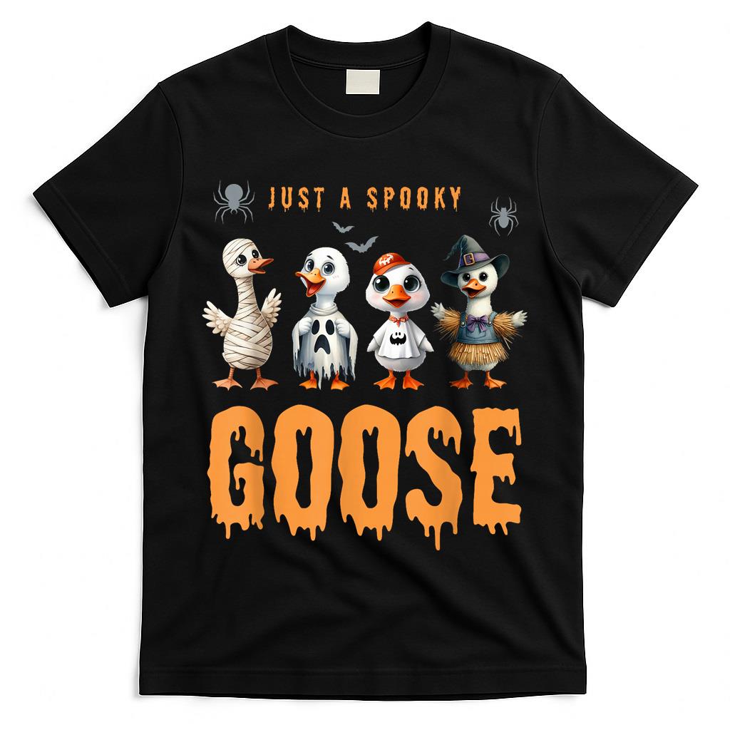 Just A Spooky Goose Funny Halloween Animals Trick Or Treat T-Shirt