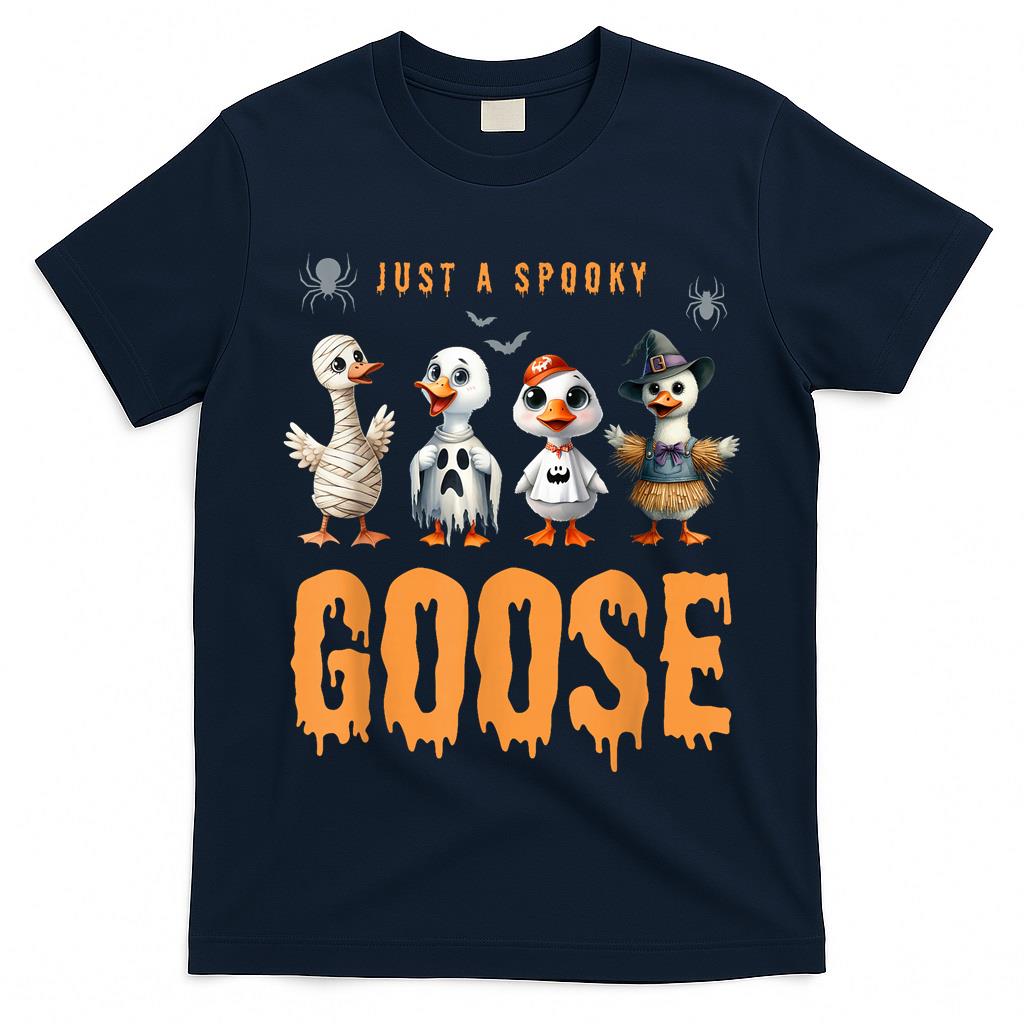 Just A Spooky Goose Funny Halloween Animals Trick Or Treat T-Shirt