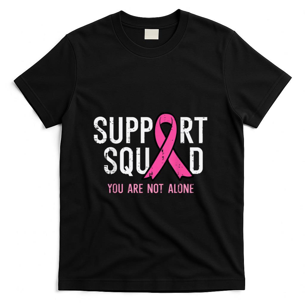 Breast Cancer Ribbon Support Squad Awareness Men Women Kids T-Shirt
