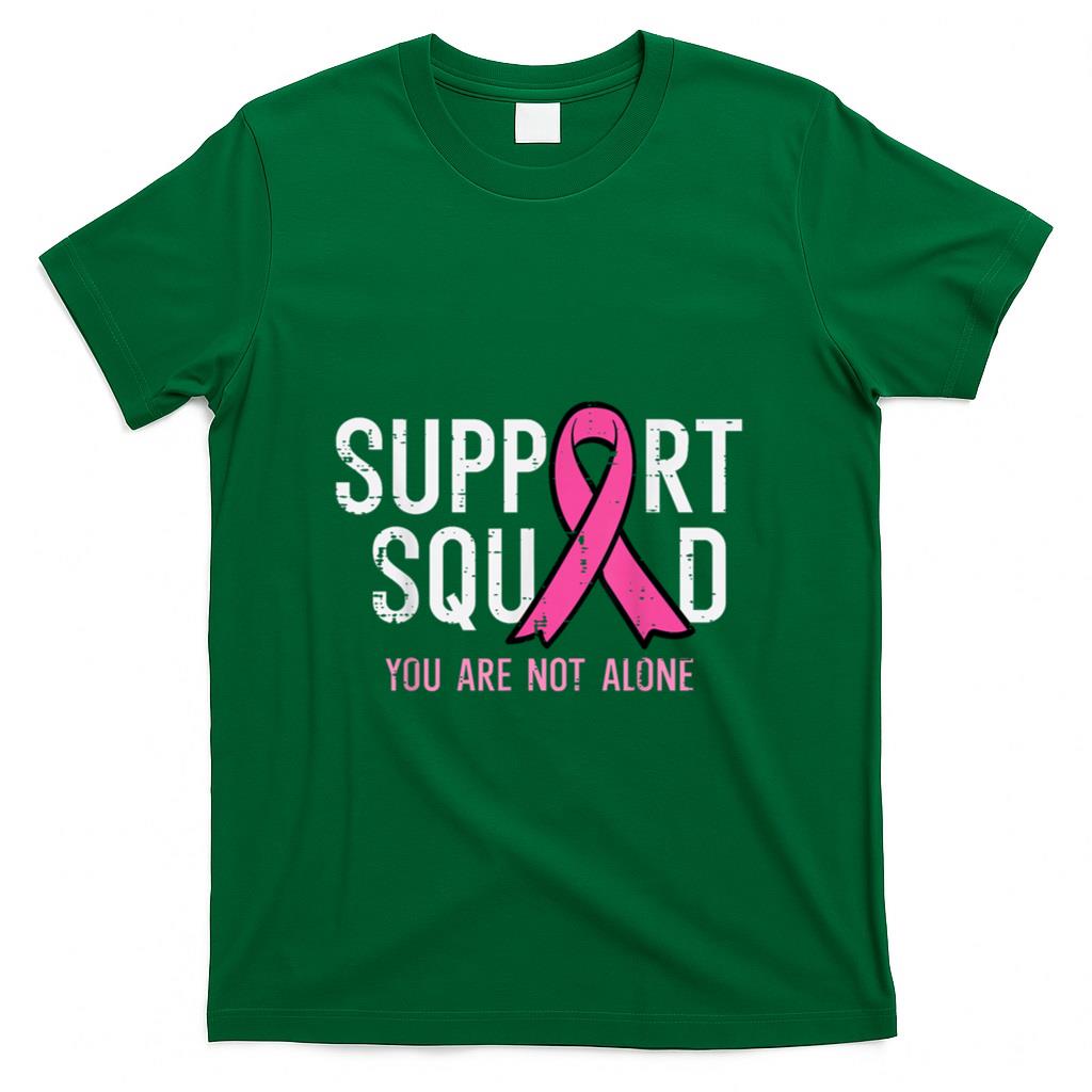 Breast Cancer Ribbon Support Squad Awareness Men Women Kids T-Shirt