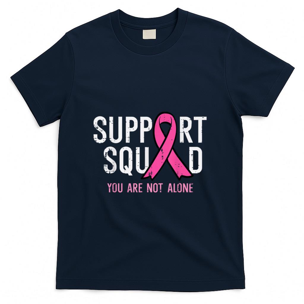 Breast Cancer Ribbon Support Squad Awareness Men Women Kids T-Shirt