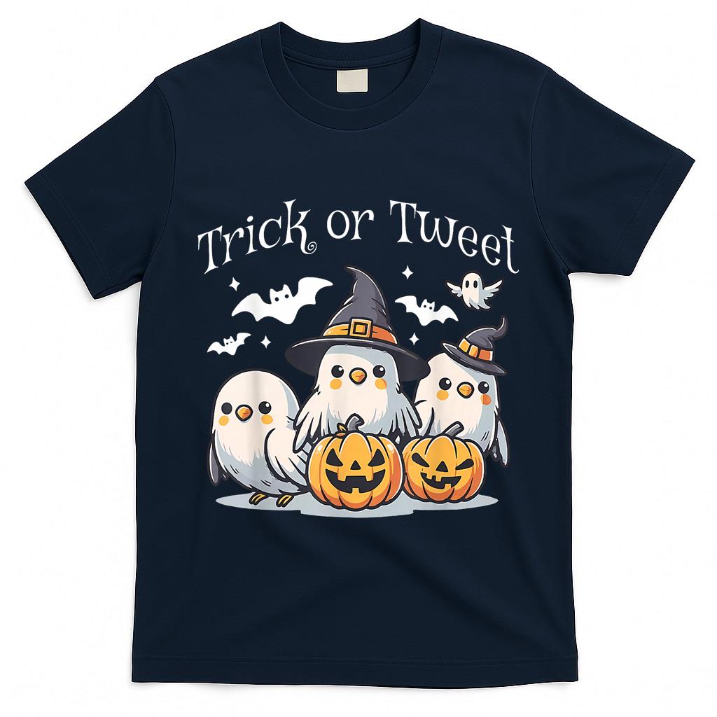Trick Or Tweet Budgie Witch Halloween Spooky Parakeet Lover T-Shirt