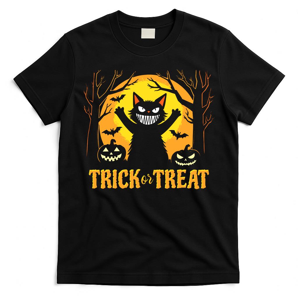 Trick or Treat creepy cat Costume - Spooky V-Neck T-Shirt