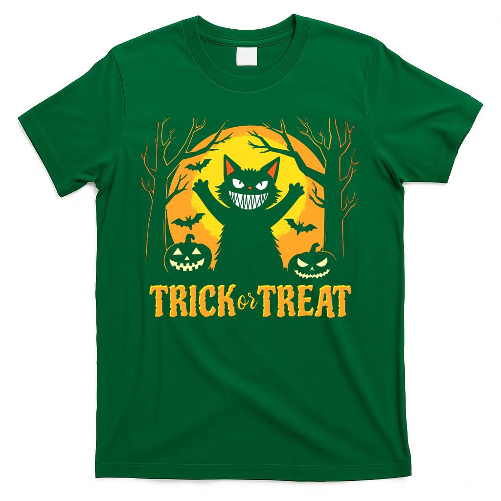 Trick or Treat creepy cat Costume - Spooky V-Neck T-Shirt
