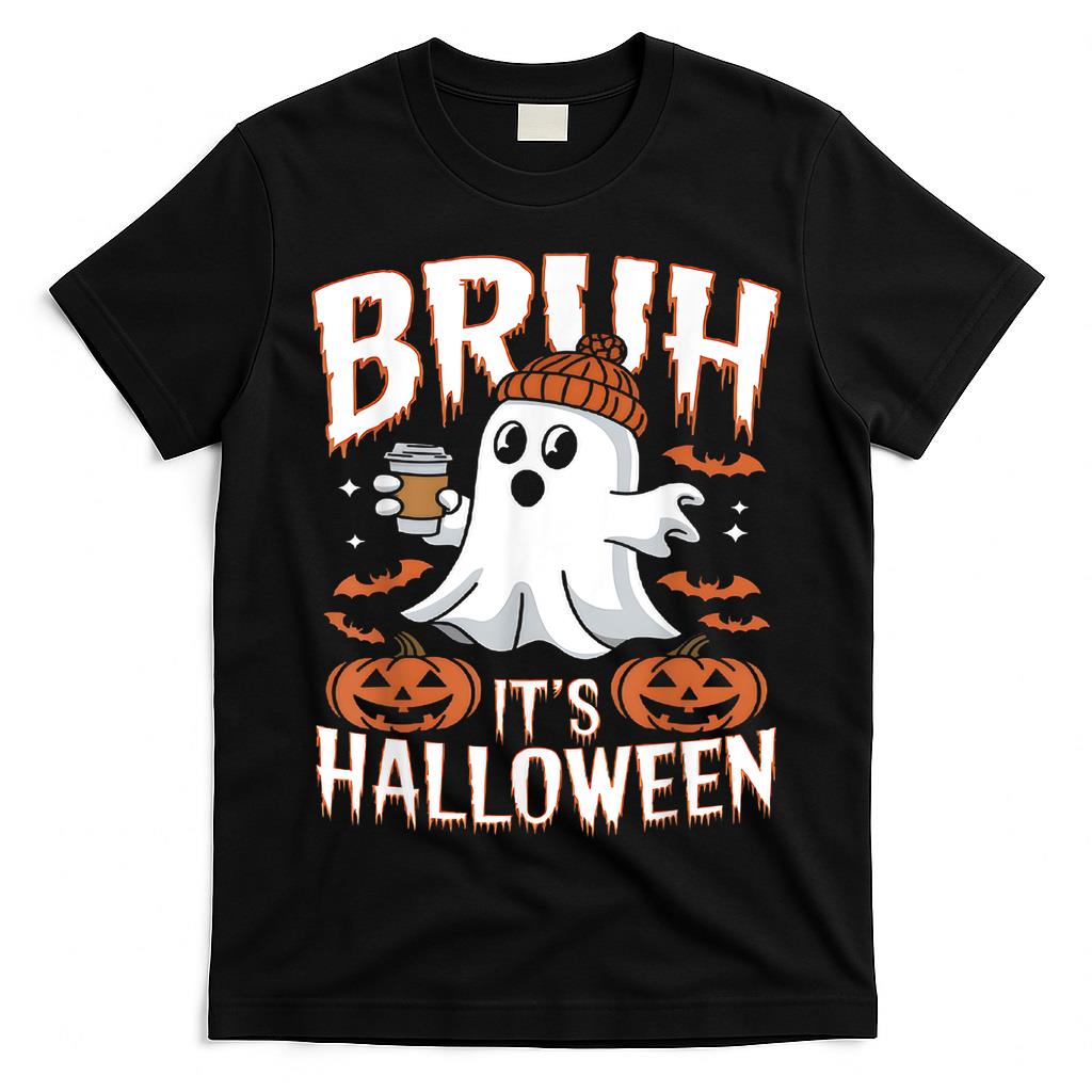 Bruh its Halloween Ghost Cute Trick or Treat T-Shirt