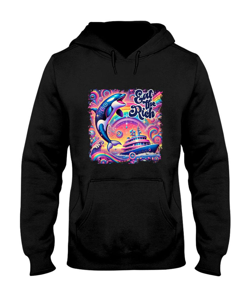 Retro Nostalgia - Womens EAT THE RICH 90S NOSTALGIA WHALE ORCA YAHCT RETRO T-Shirt