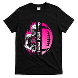 Football Pink Out Team Breast Cancer Awareness Month Womens T-Shirt