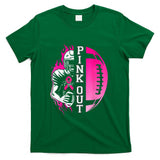 Football Pink Out Team Breast Cancer Awareness Month Womens T-Shirt