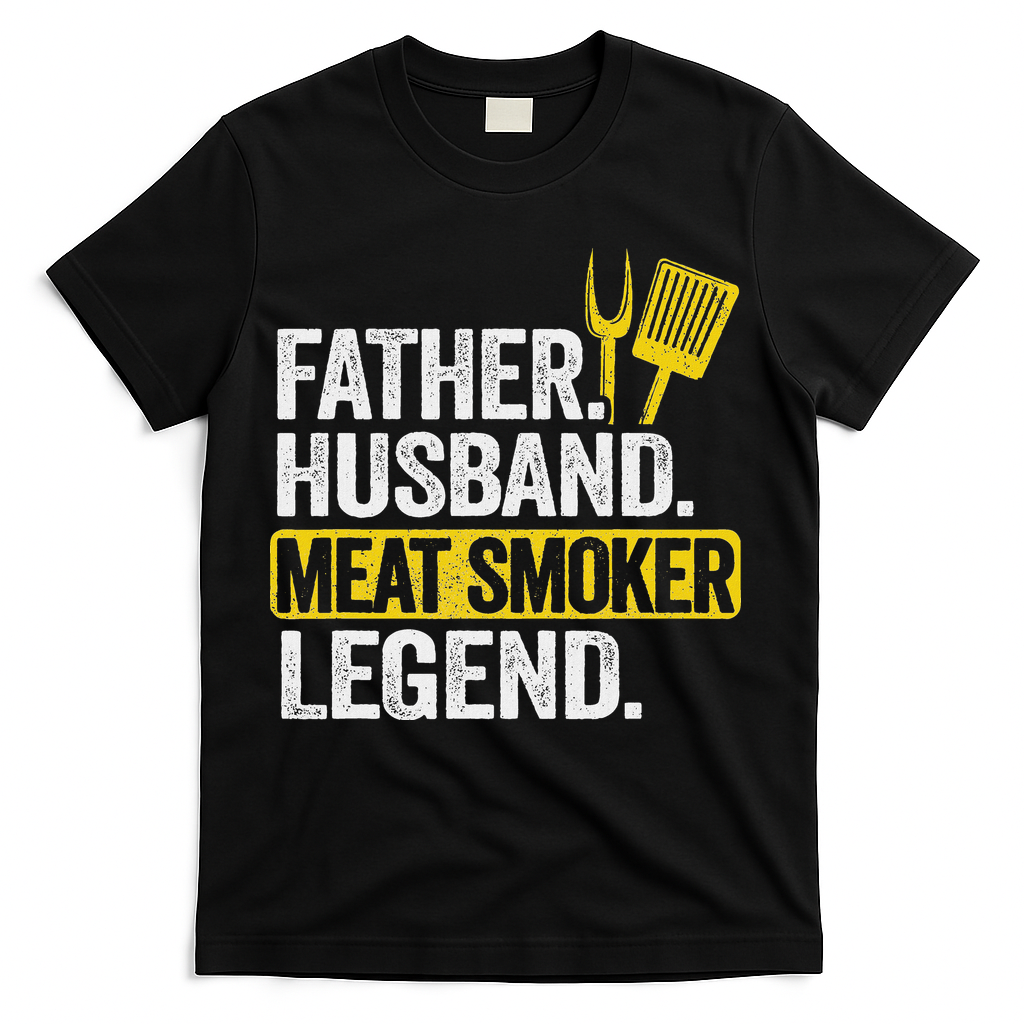 Father Husband Meat Smoker Legend Grilling Dad Meat Smoking T-Shirt
