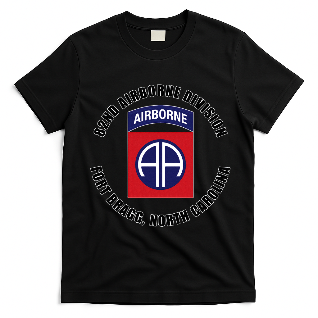 82nd Airborne Division Fort Bragg Military T-Shirt - Black