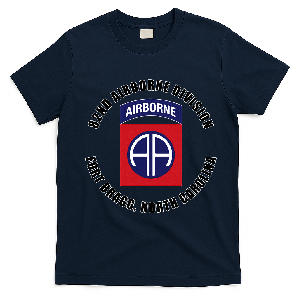 82nd Airborne Division Fort Bragg Military T-Shirt - Navy Blue