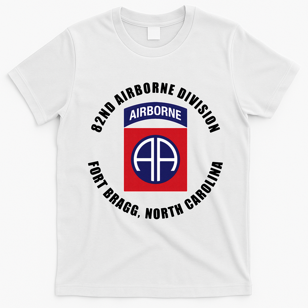 82nd Airborne Division Fort Bragg Military T-Shirt - White