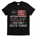 8647 Anti Trump Foxtrots Deltas Tangos Impeach 47 86 47 Flag T-Shirt - Black