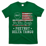 8647 Anti Trump Foxtrots Deltas Tangos Impeach 47 86 47 Flag T-Shirt - Green