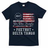 8647 Anti Trump Foxtrots Deltas Tangos Impeach 47 86 47 Flag T-Shirt - Navy