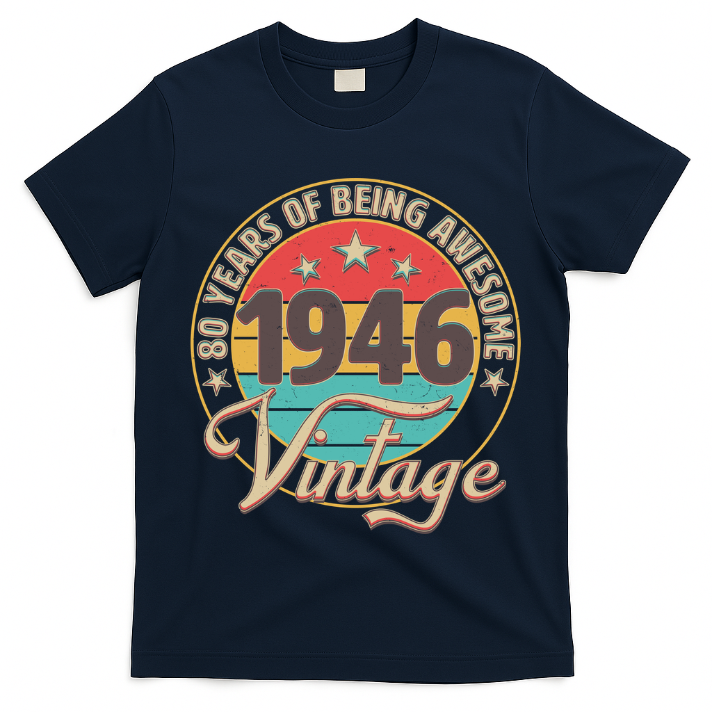 80th Birthday 80 Years Of Being Awesome 1946 Vintage  T-Shirt