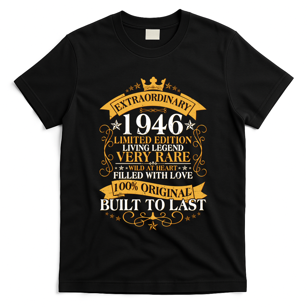 80th Birthday Extraordinary 1946 Limited Edition Living Legend Very Rare  T-Shirt