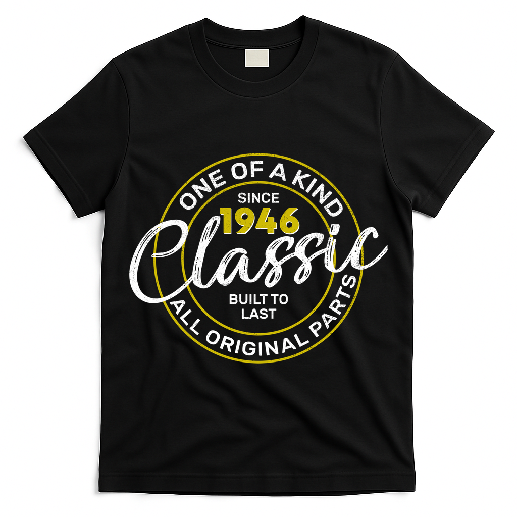 80th Birthday One Of A Kind Since 1946 Classic Built To Last All Original Parts  T-Shirt