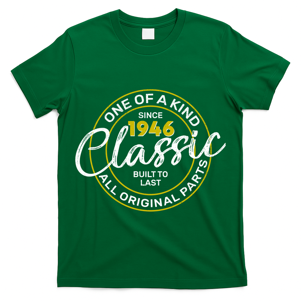80th Birthday One Of A Kind Since 1946 Classic Built To Last All Original Parts  T-Shirt