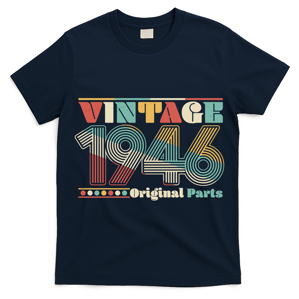 80th Birthday Retro Style Vintage 1946 Original Parts T-Shirt