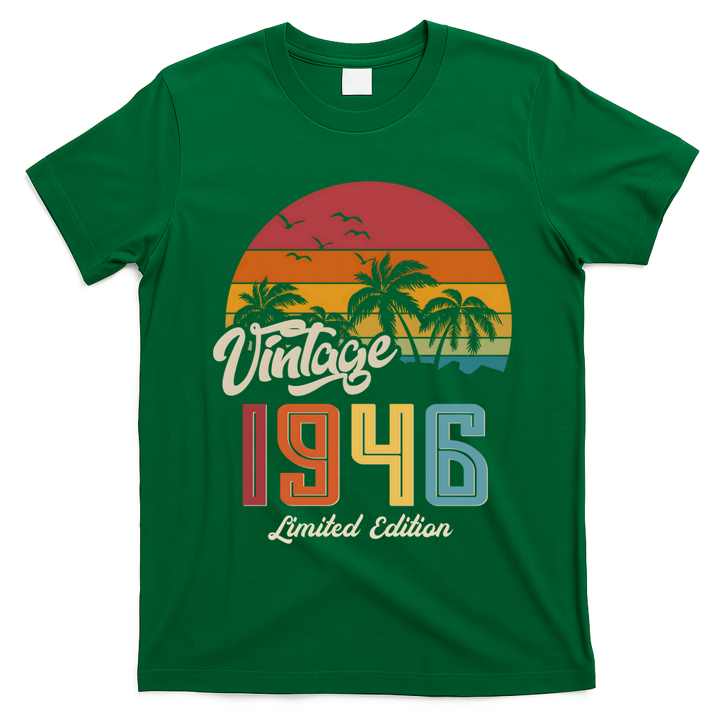 80th Birthday Retro Vintage 1946 Tropical Palm Trees T-Shirt