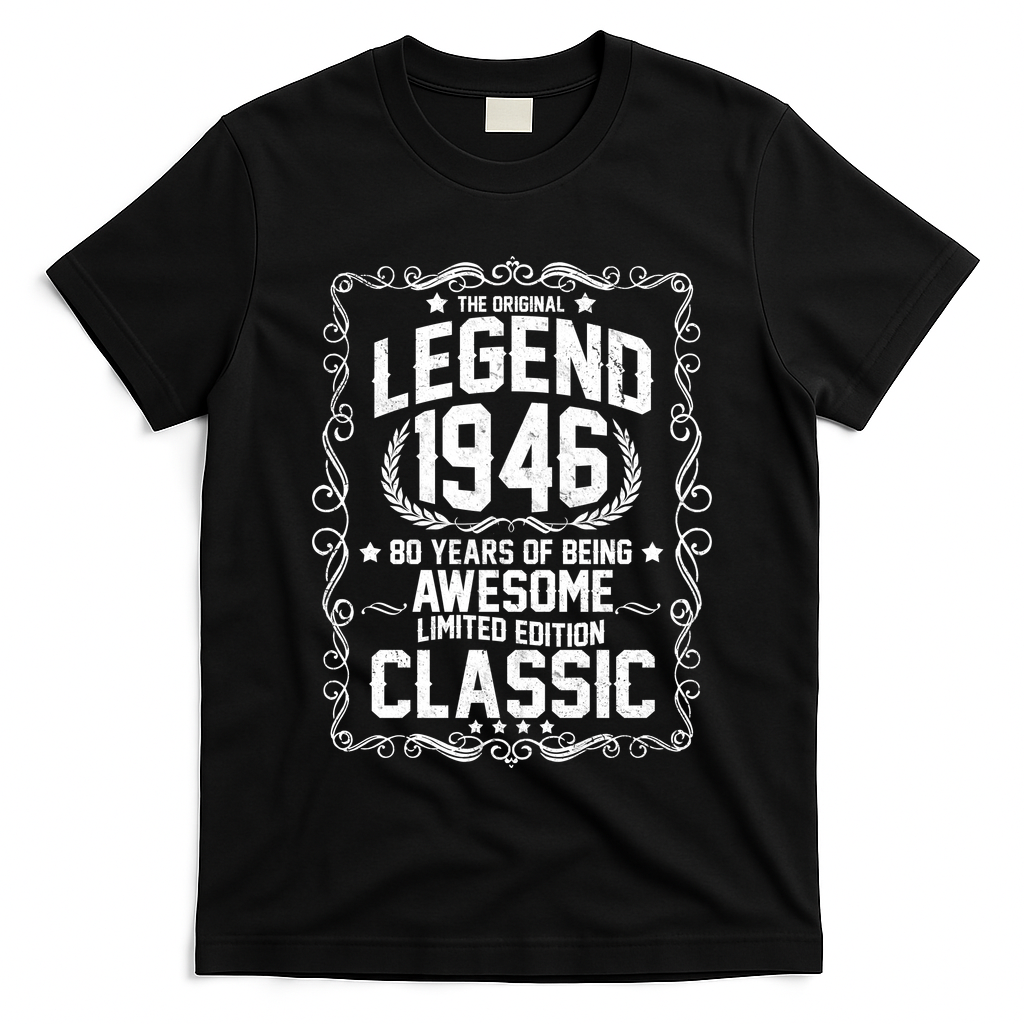 80th Birthday The Original Legend 1946 Awesome Classic  T-Shirt