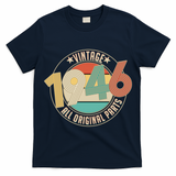 80th Birthday Vintage 1946 All Original Parts Emblem T-Shirt