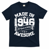 80th Birthday Vintage Crown Made In 1946 80 Years Of Being Awesome T-Shirt