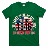 80th Birthday Vintage 1946 Limited Edition Years Of Being Awesome USA Flag  T-Shirt