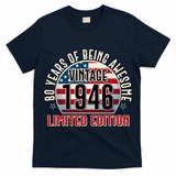 80th Birthday Vintage 1946 Limited Edition Years Of Being Awesome USA Flag  T-Shirt