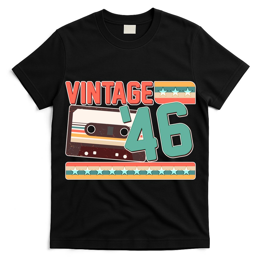 80th Birthday Vintage 1946 Cassette Tape  T-Shirt