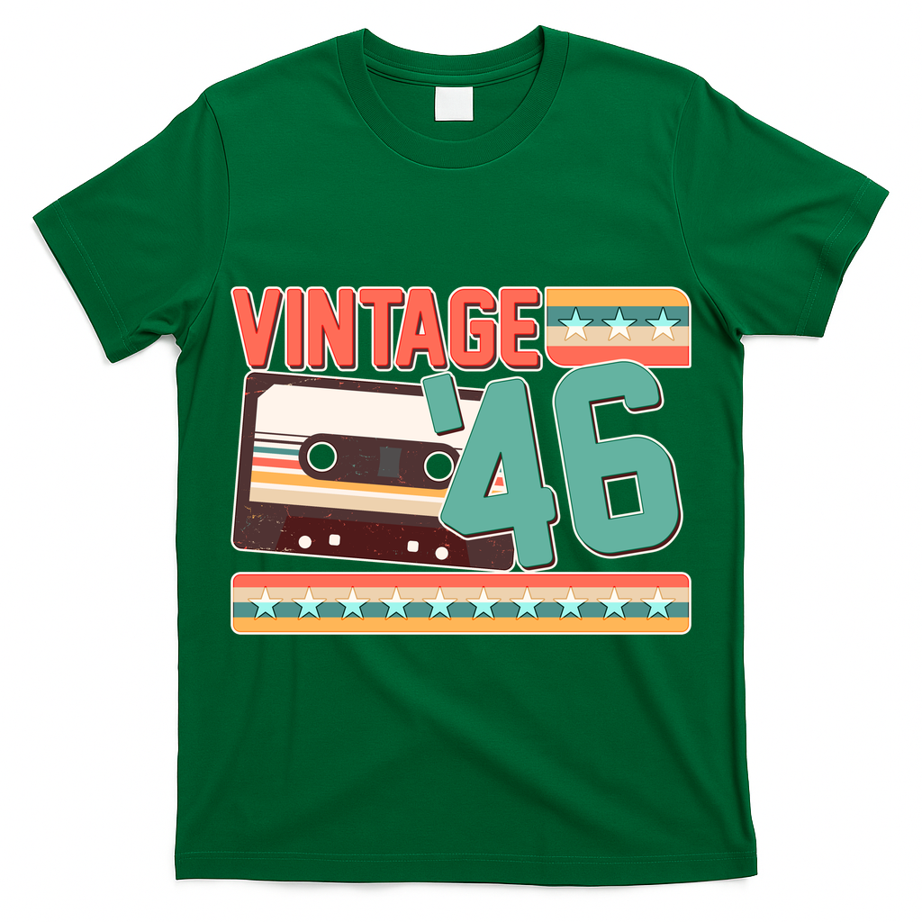 80th Birthday Vintage 1946 Cassette Tape  T-Shirt