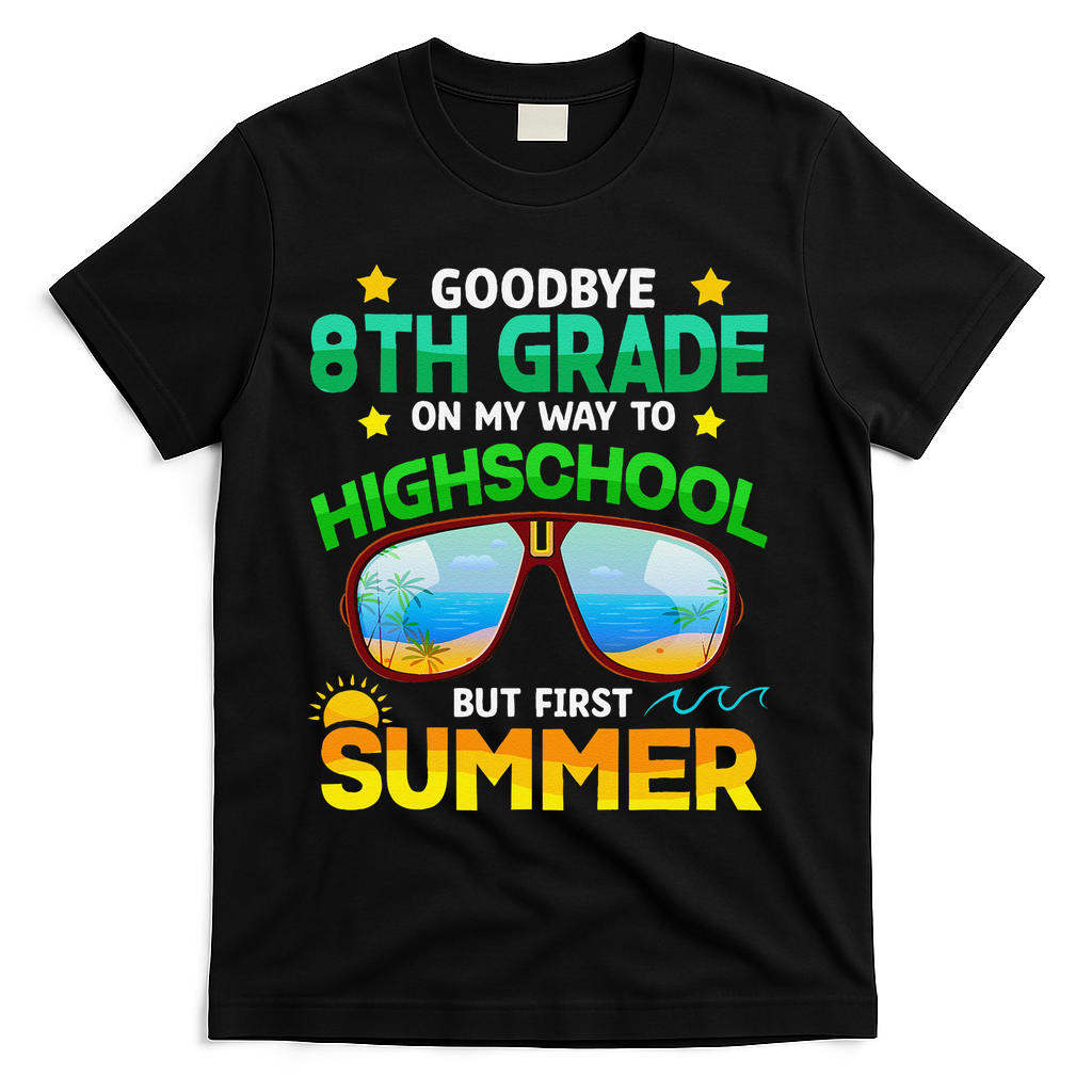 8th Grade Way To High School Grade First Summer Graduation T-Shirt - Black