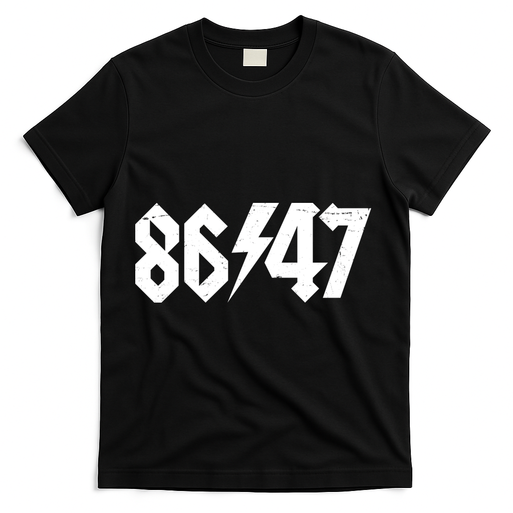 8647 Retro Vintage 80s Style Rock Anti Trump T-Shirt - Black