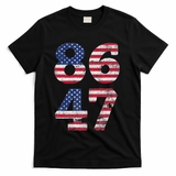8647 Subtle Anti Trump Ironic Distressed Usa Flag T-Shirt - Black