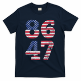 8647 Subtle Anti Trump Ironic Distressed Usa Flag T-Shirt - Navy