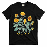 8647 Subtle Anti Trump 86 47 Sunflower Support Ukraine T-Shirt - Black