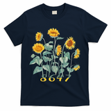 8647 Subtle Anti Trump 86 47 Sunflower Support Ukraine T-Shirt - Navy