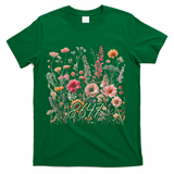 8647 Subtle Anti Trump 86 47 Floral Boho Style T-Shirt - Green