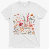 8647 Subtle Anti Trump 86 47 Floral Boho Style T-Shirt - White