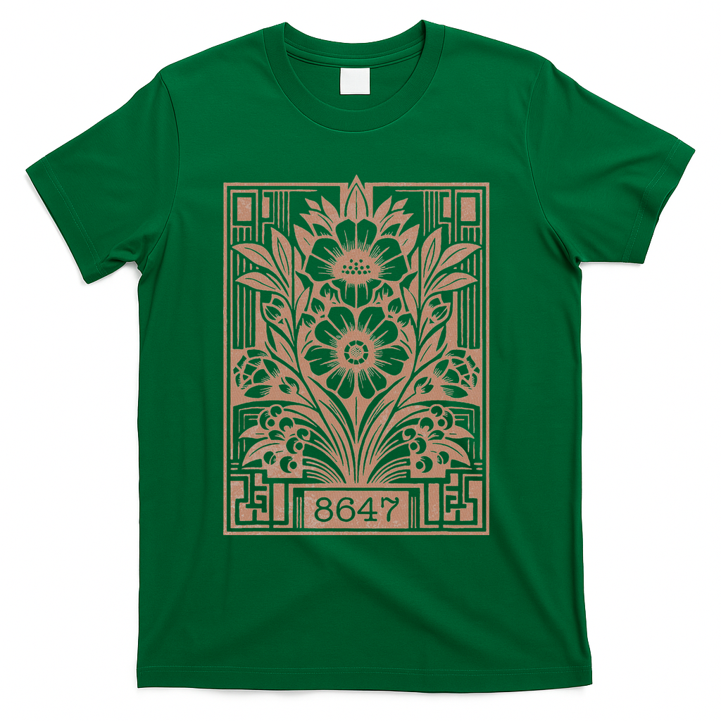 8647 Subtle Anti Trump Anti Maga 86 47 Floral T-Shirt - Green