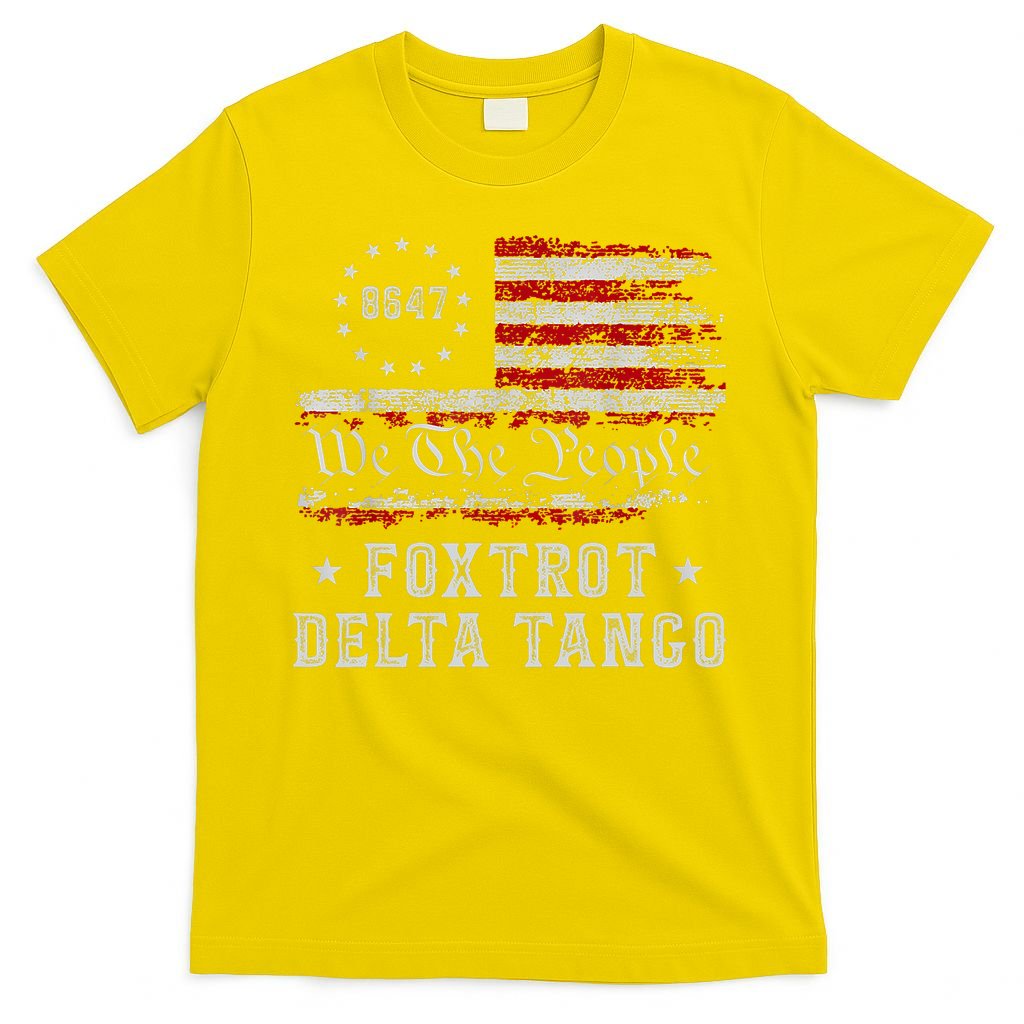 8647 Anti Trump Foxtrots Deltas Tangos Impeach 47 86 47 Flag T-Shirt