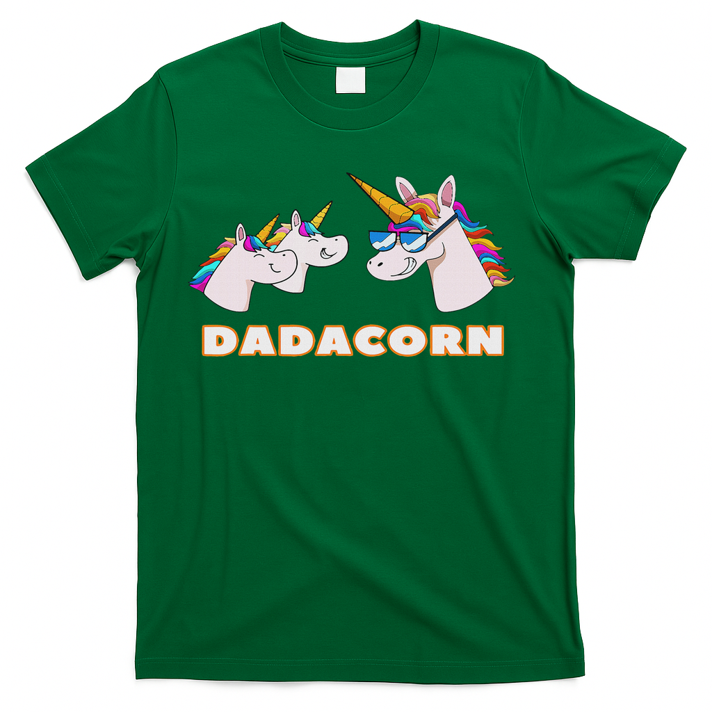 Dadacorn Daddy Unicorn 2 Children Father's Day Dad T-Shirt