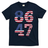 8647 Subtle Anti Trump Ironic Distressed Usa Flag T-Shirt